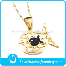 TKB-JP0169 Gorgeous gold kids jewelry stainless steel fish shaped Pendant